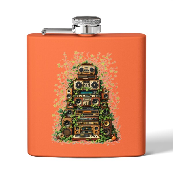Grooves Gone Green - Stainless Steel Flask, 6oz - Image 8