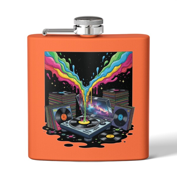 Grooves of the Galaxy - Stainless Steel Flask, 6oz - Image 8