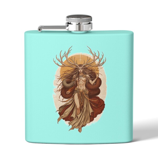 Guardian of the Mystical Wilds- Stainless Steel Flask, 6oz - Image 5