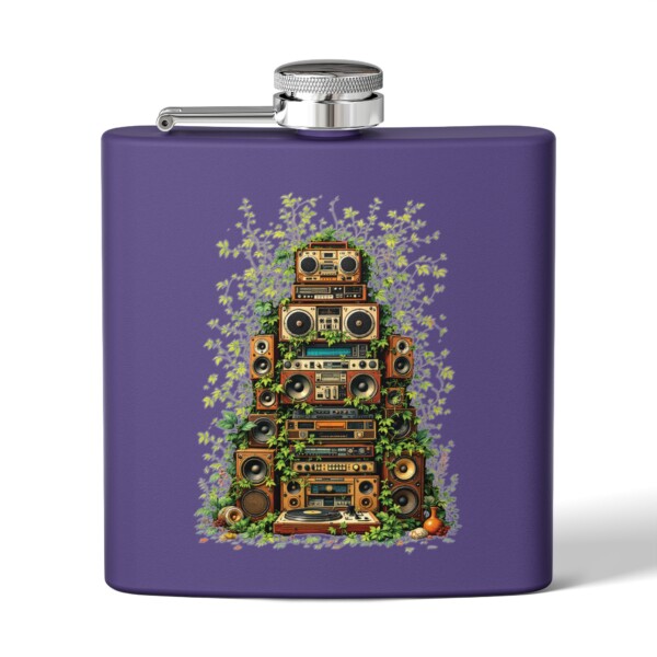 Grooves Gone Green - Stainless Steel Flask, 6oz - Image 6