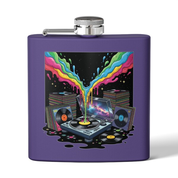 Grooves of the Galaxy - Stainless Steel Flask, 6oz - Image 6