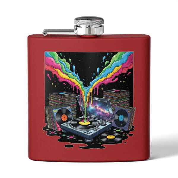 Grooves of the Galaxy - Stainless Steel Flask, 6oz - Image 7