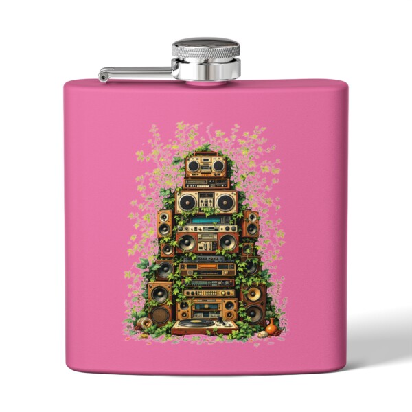 Grooves Gone Green - Stainless Steel Flask, 6oz - Image 12