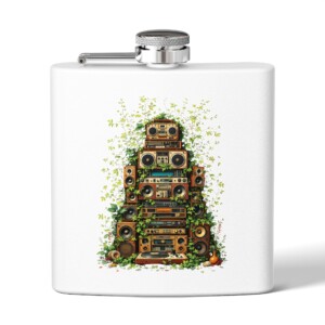 Grooves Gone Green - Stainless Steel Flask, 6oz