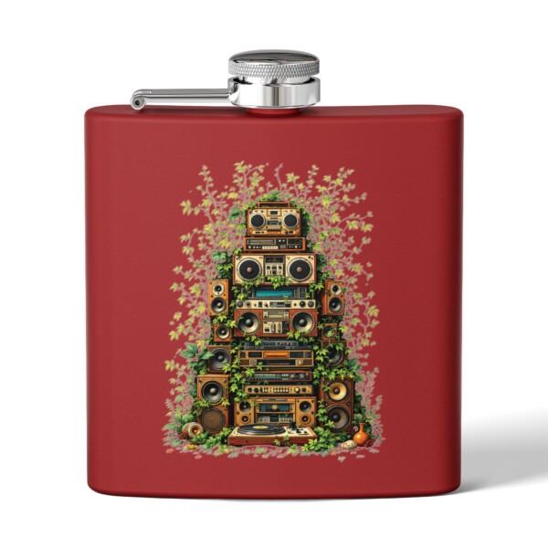 Grooves Gone Green - Stainless Steel Flask, 6oz - Image 7