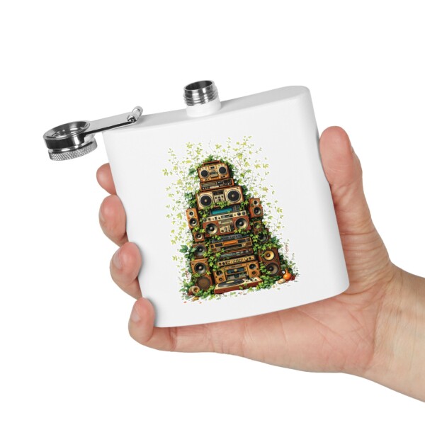Grooves Gone Green - Stainless Steel Flask, 6oz - Image 4