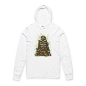 Grooves Gone Green - Hooded Long Sleeve Tee Shirt