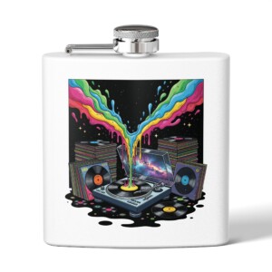 Grooves of the Galaxy - Stainless Steel Flask, 6oz