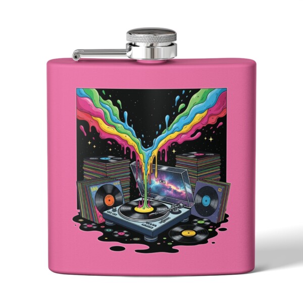 Grooves of the Galaxy - Stainless Steel Flask, 6oz - Image 12