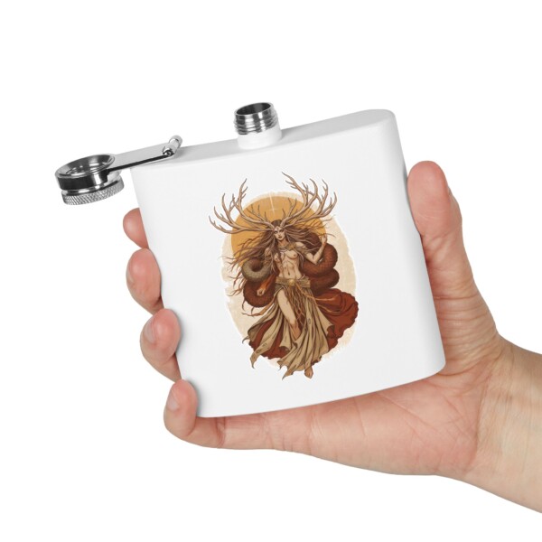 Guardian of the Mystical Wilds- Stainless Steel Flask, 6oz - Image 4