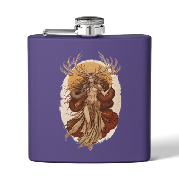 Guardian of the Mystical Wilds- Stainless Steel Flask, 6oz - Image 6