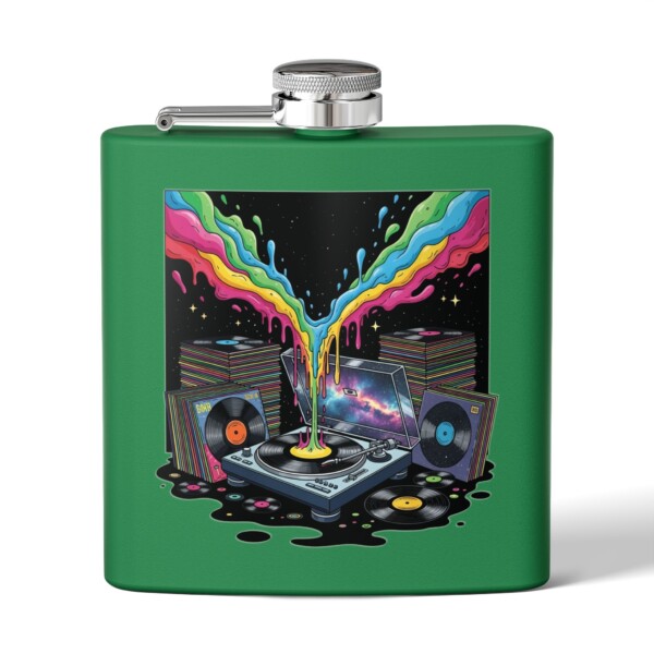 Grooves of the Galaxy - Stainless Steel Flask, 6oz - Image 9