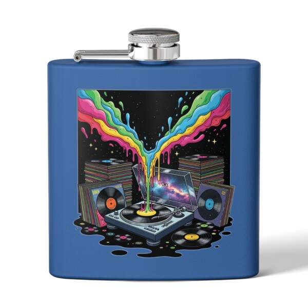 Grooves of the Galaxy - Stainless Steel Flask, 6oz - Image 11