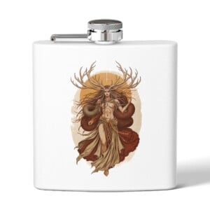Guardian of the Mystical Wilds- Stainless Steel Flask, 6oz