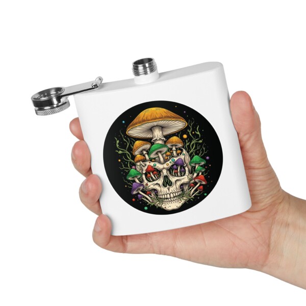 Afterlife in Bloom- Stainless Steel Flask, 6oz - Image 4