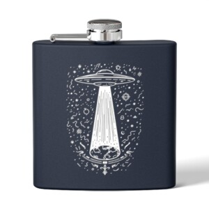 Alien Beacon- Stainless Steel Flask, 6oz