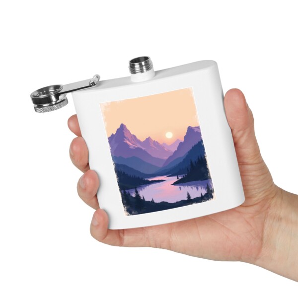 Alpine Afterglow - Stainless Steel Flask, 6oz - Image 4