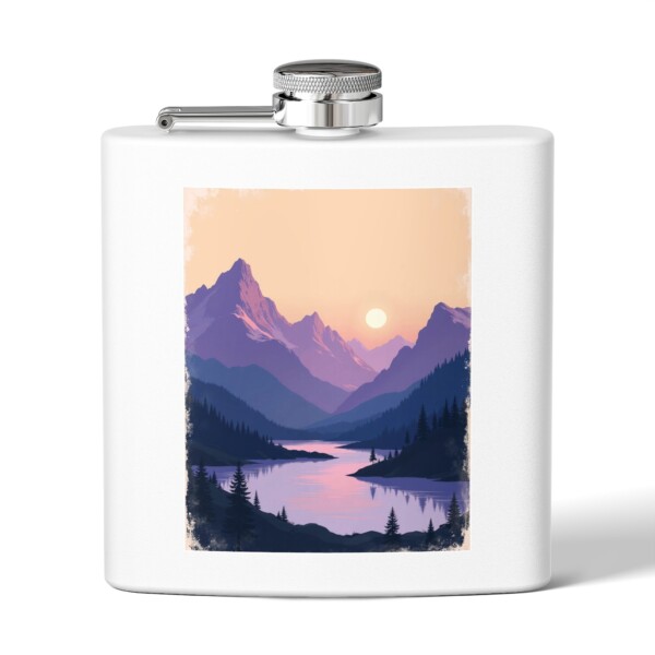 Alpine Afterglow - Stainless Steel Flask, 6oz