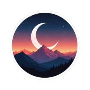 Alpine Moonlit Dream - Kiss Cut Sticker