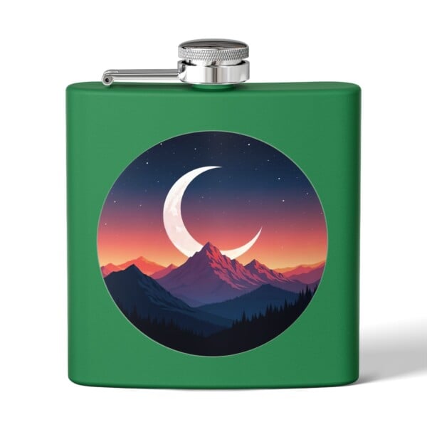 Alpine Moonlit Dream- Stainless Steel Flask, 6oz - Image 9