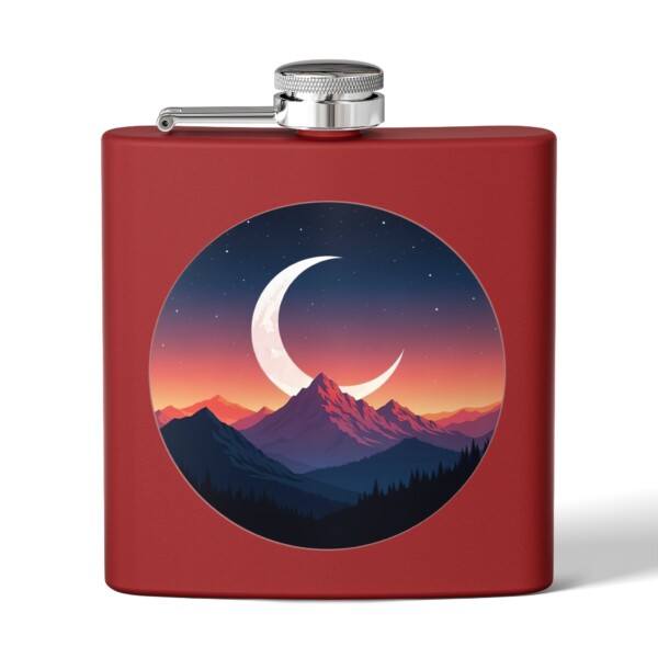 Alpine Moonlit Dream- Stainless Steel Flask, 6oz - Image 7