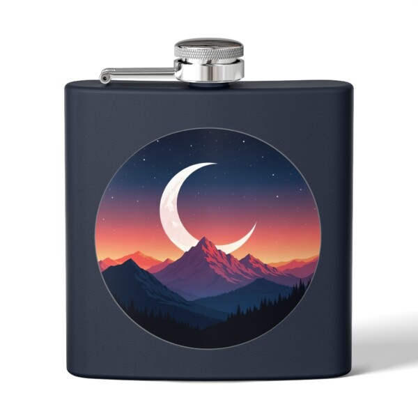 Alpine Moonlit Dream- Stainless Steel Flask, 6oz - Image 10