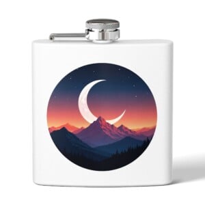 Alpine Moonlit Dream- Stainless Steel Flask, 6oz