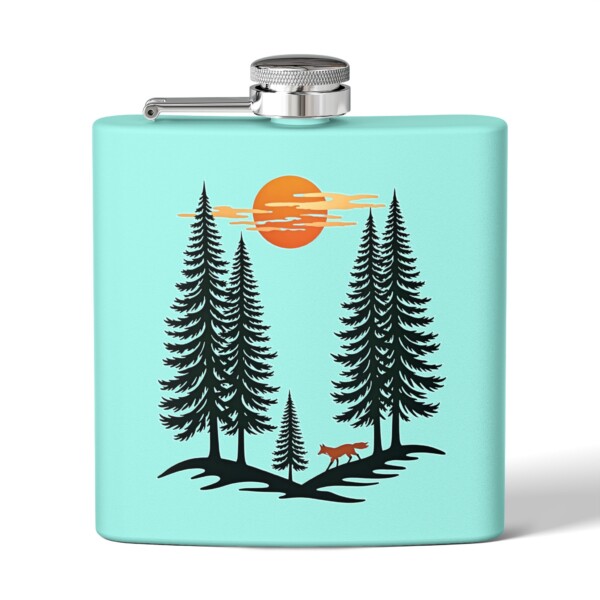 Among the Pines- Stainless Steel Flask, 6oz - Image 5