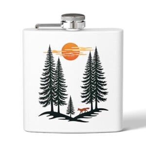 Among the Pines- Stainless Steel Flask, 6oz
