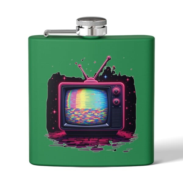Analog Dreams in a Digital World- Stainless Steel Flask, 6oz - Image 9