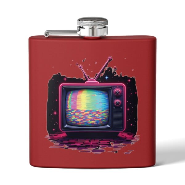 Analog Dreams in a Digital World- Stainless Steel Flask, 6oz - Image 7