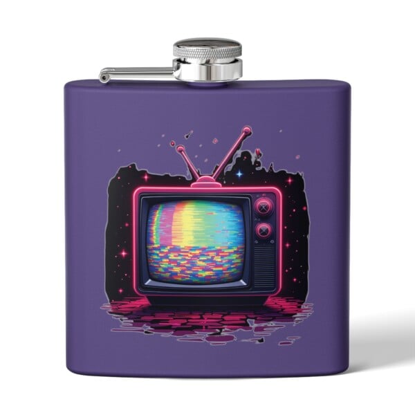 Analog Dreams in a Digital World- Stainless Steel Flask, 6oz - Image 6