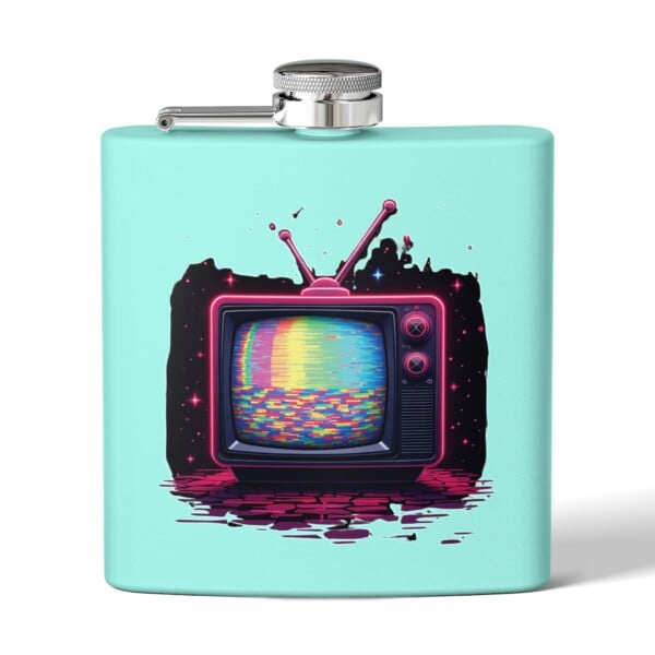 Analog Dreams in a Digital World- Stainless Steel Flask, 6oz - Image 5