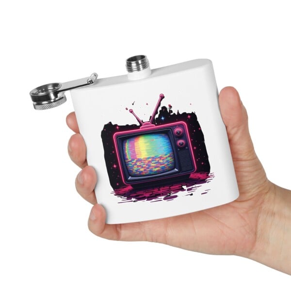 Analog Dreams in a Digital World- Stainless Steel Flask, 6oz - Image 4