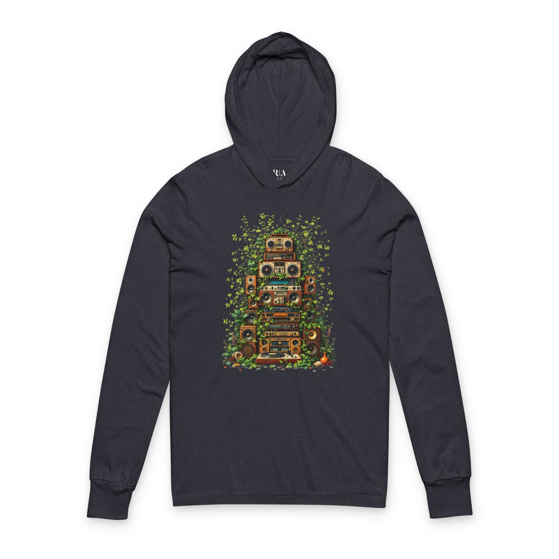 Grooves Gone Green - Hooded Long Sleeve Tee Shirt - Image 2