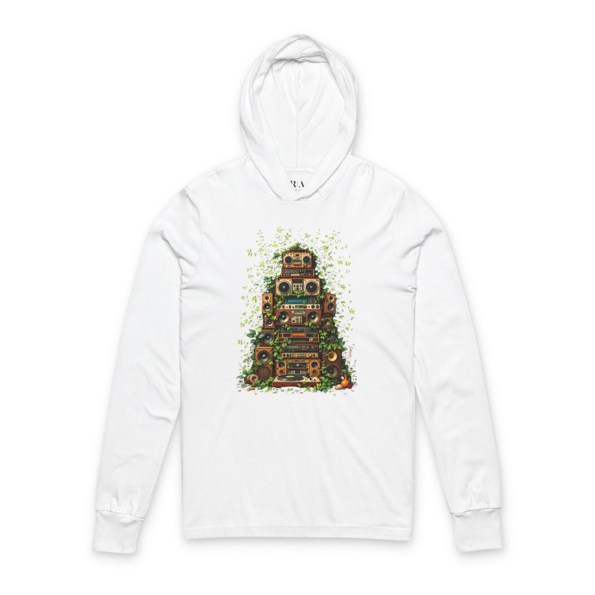 Grooves Gone Green - Hooded Long Sleeve Tee Shirt