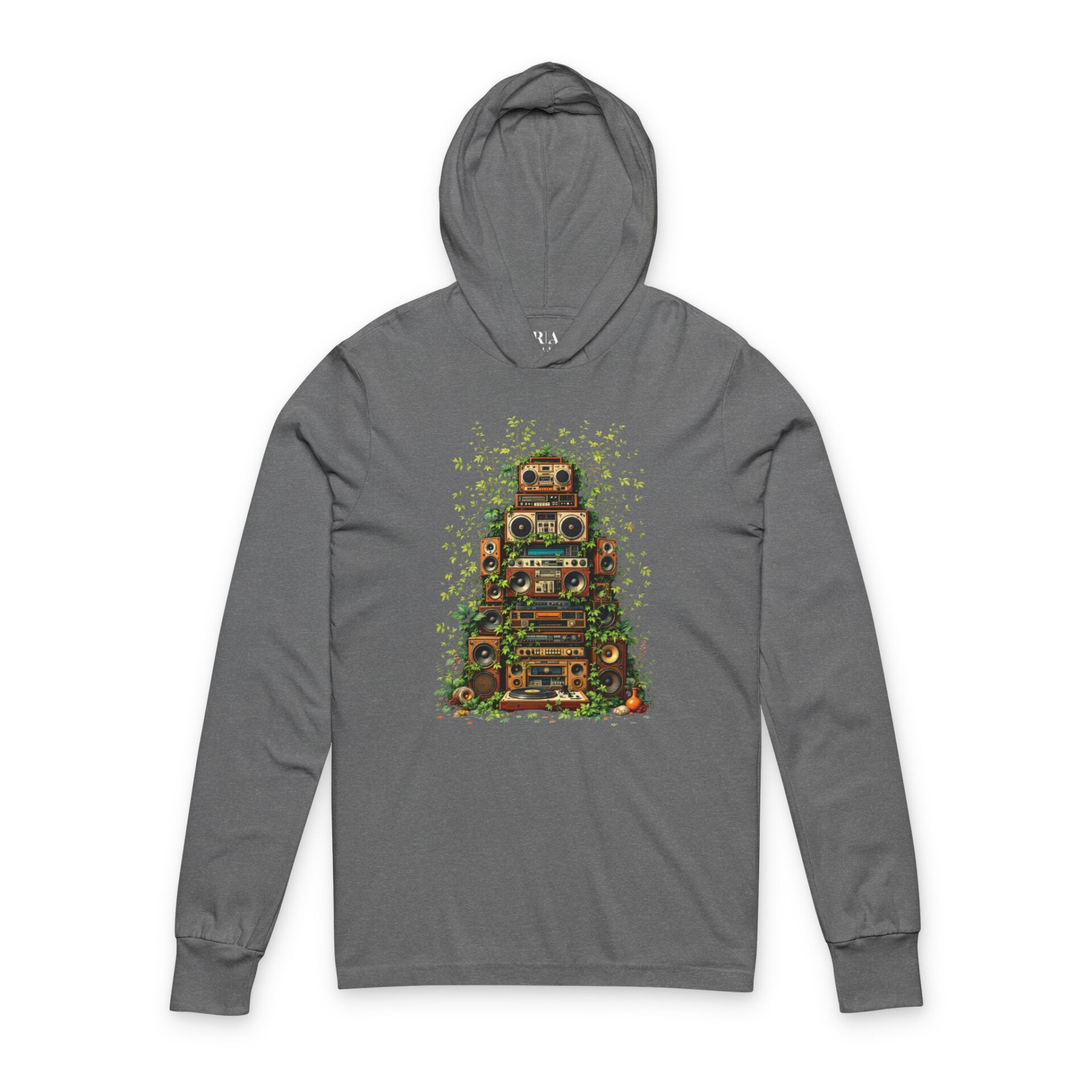 Grooves Gone Green - Hooded Long Sleeve Tee Shirt - Image 3
