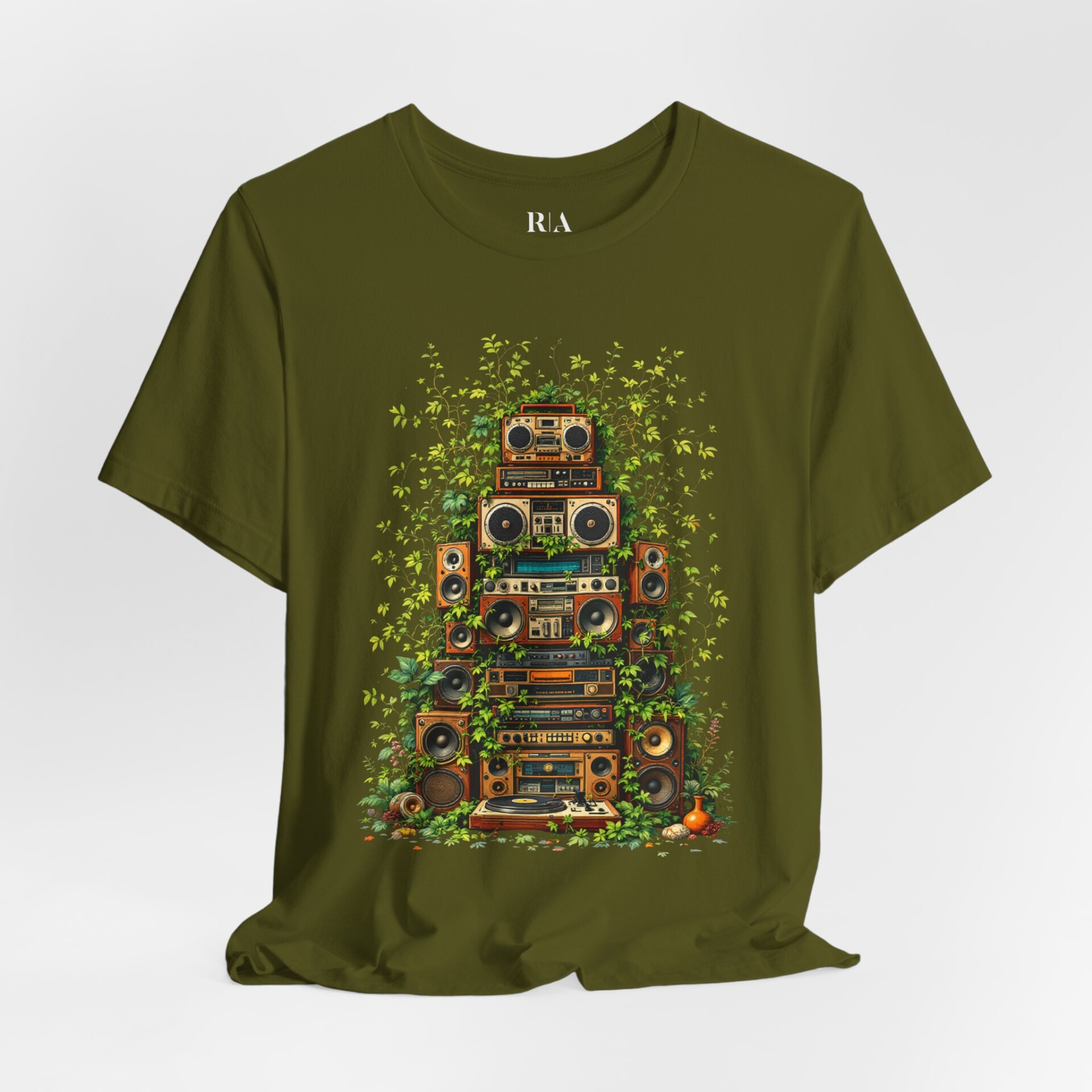 Grooves Gone Green - Jersey Cotton Graphic Tee Shirt - Image 2