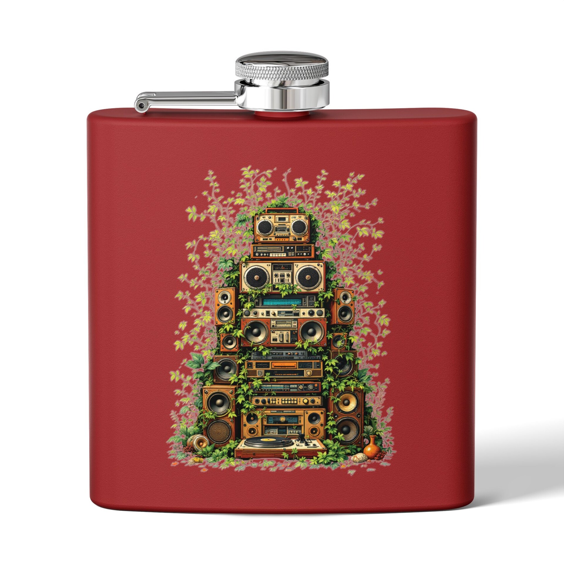 Grooves Gone Green - Stainless Steel Flask, 6oz - Image 7