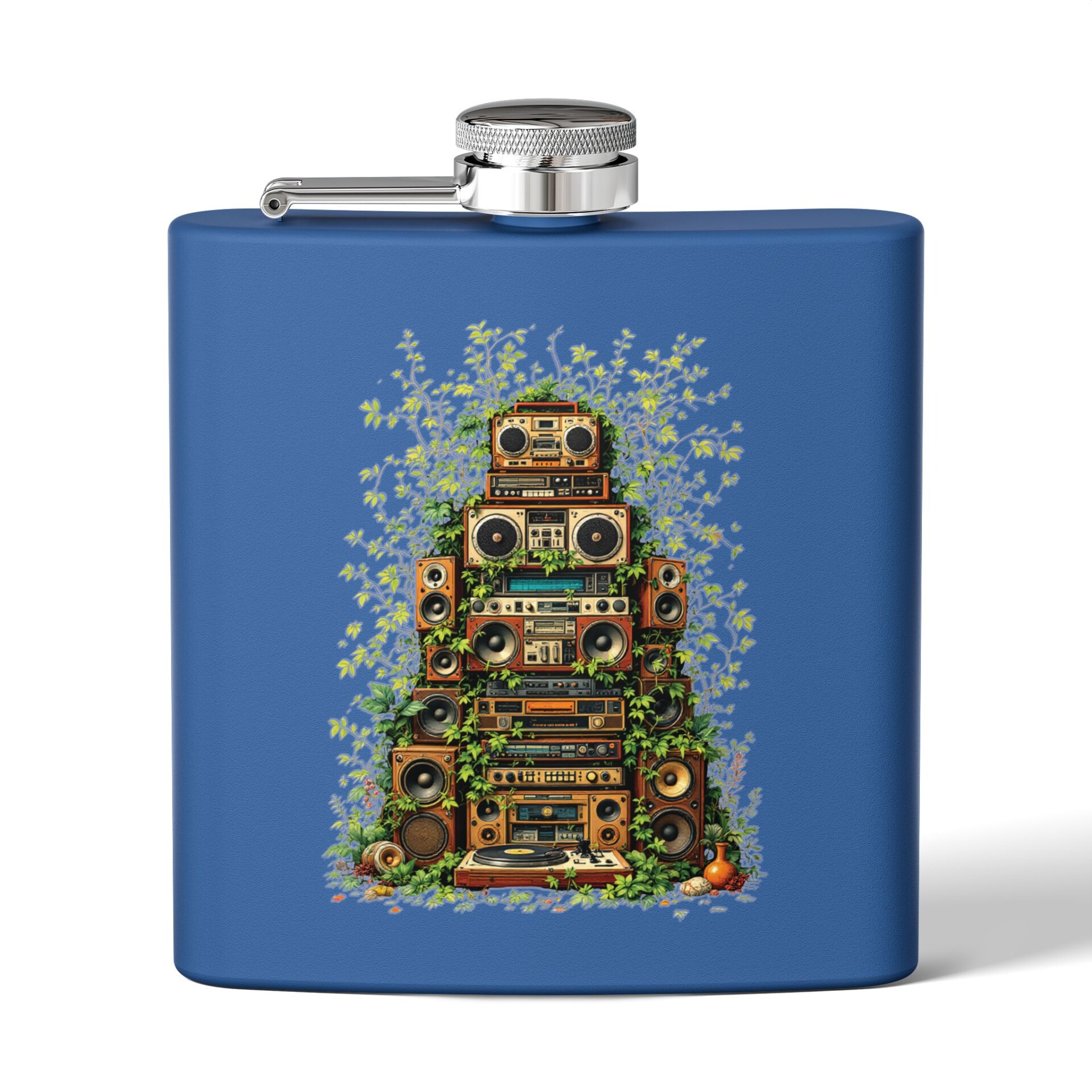 Grooves Gone Green - Stainless Steel Flask, 6oz - Image 11