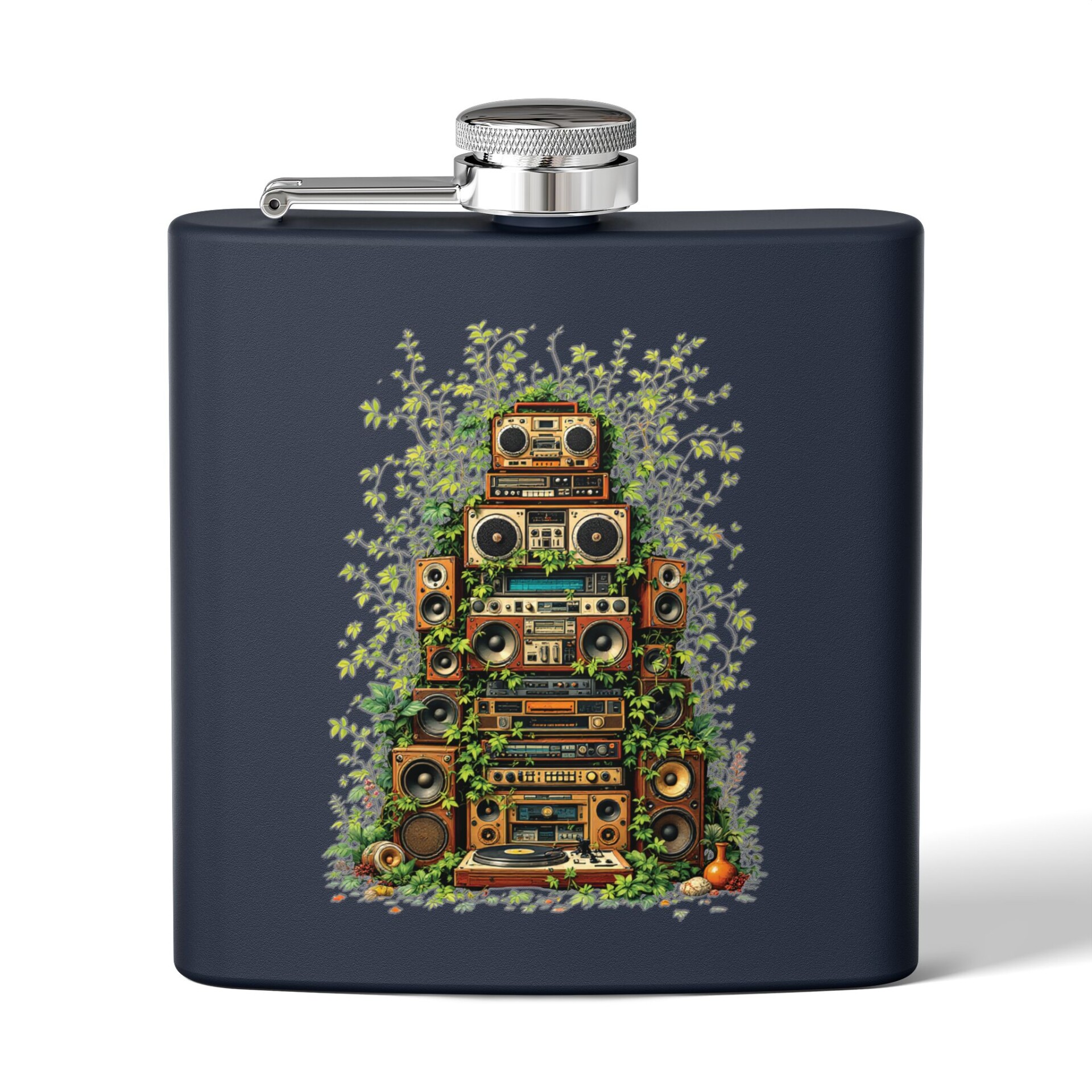 Grooves Gone Green - Stainless Steel Flask, 6oz - Image 10