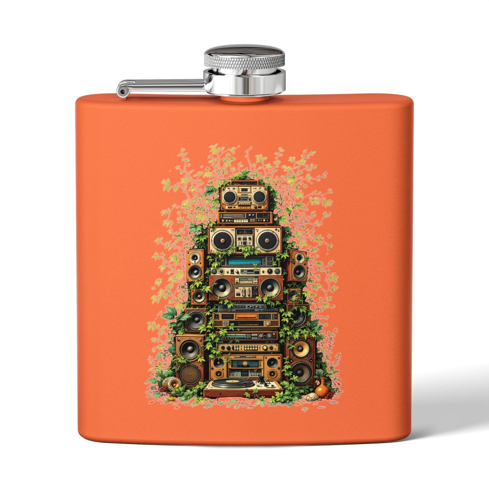 Grooves Gone Green - Stainless Steel Flask, 6oz - Image 8