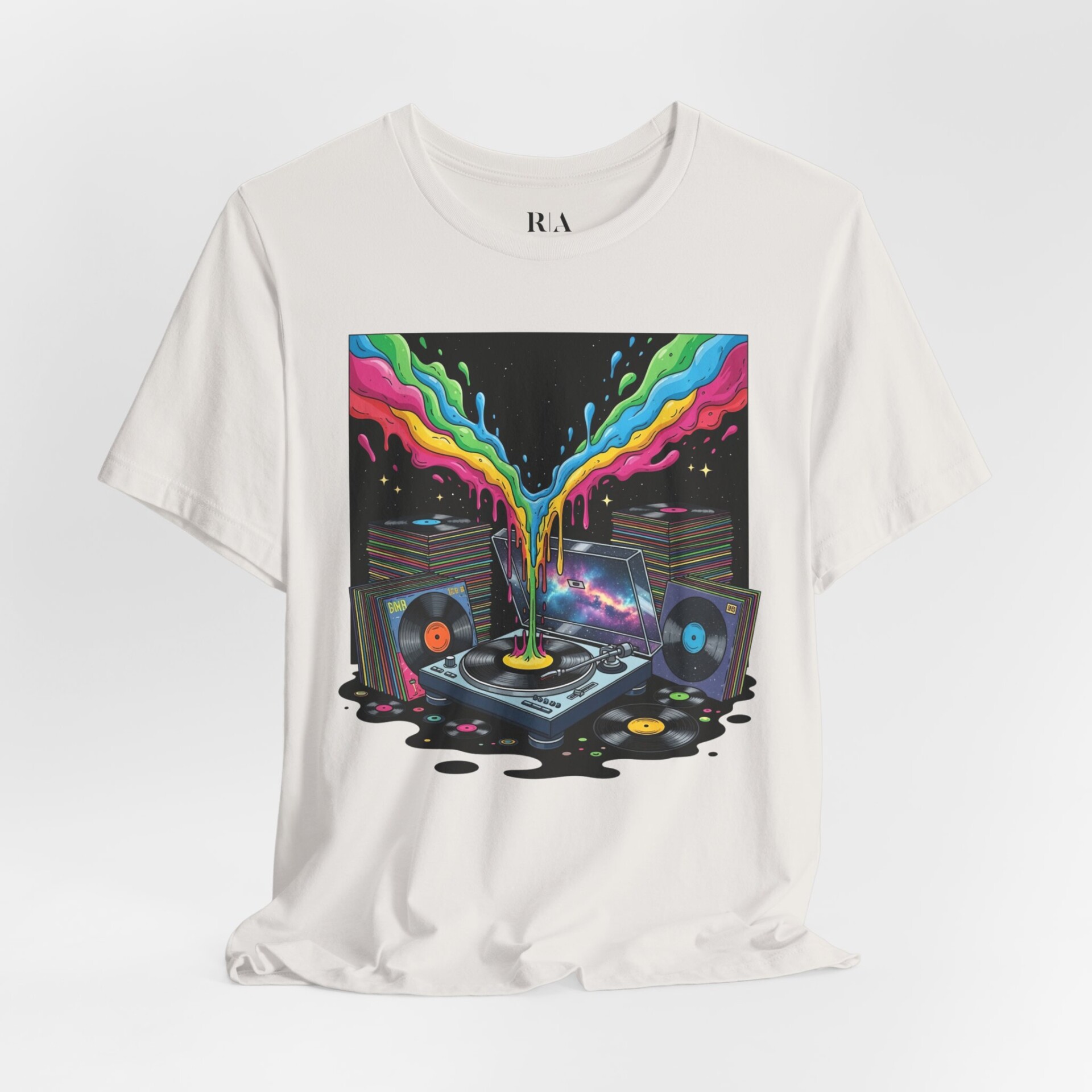 Grooves of the Galaxy - Jersey Cotton Graphic Tee Shirt - Image 3