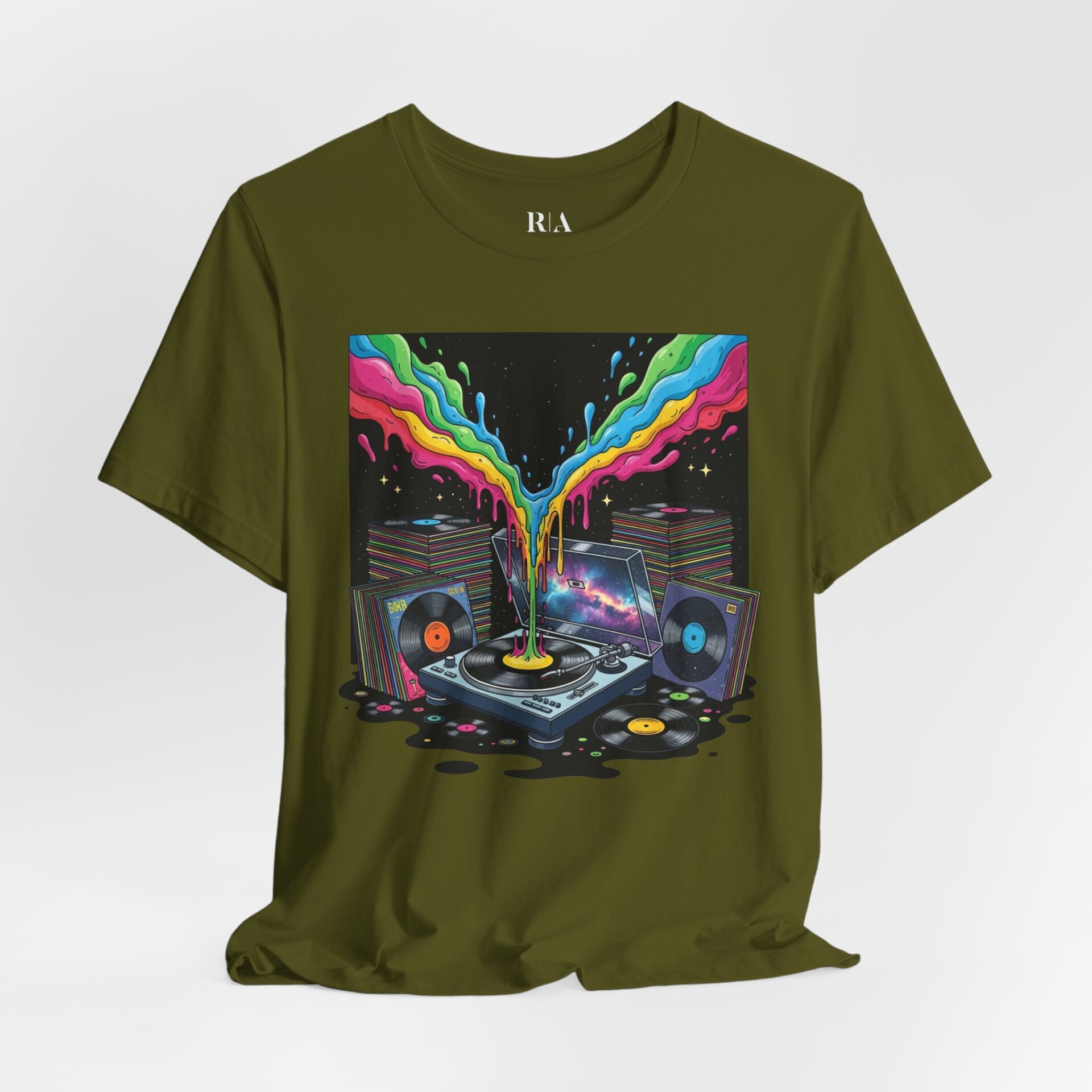 Grooves of the Galaxy - Jersey Cotton Graphic Tee Shirt - Image 2