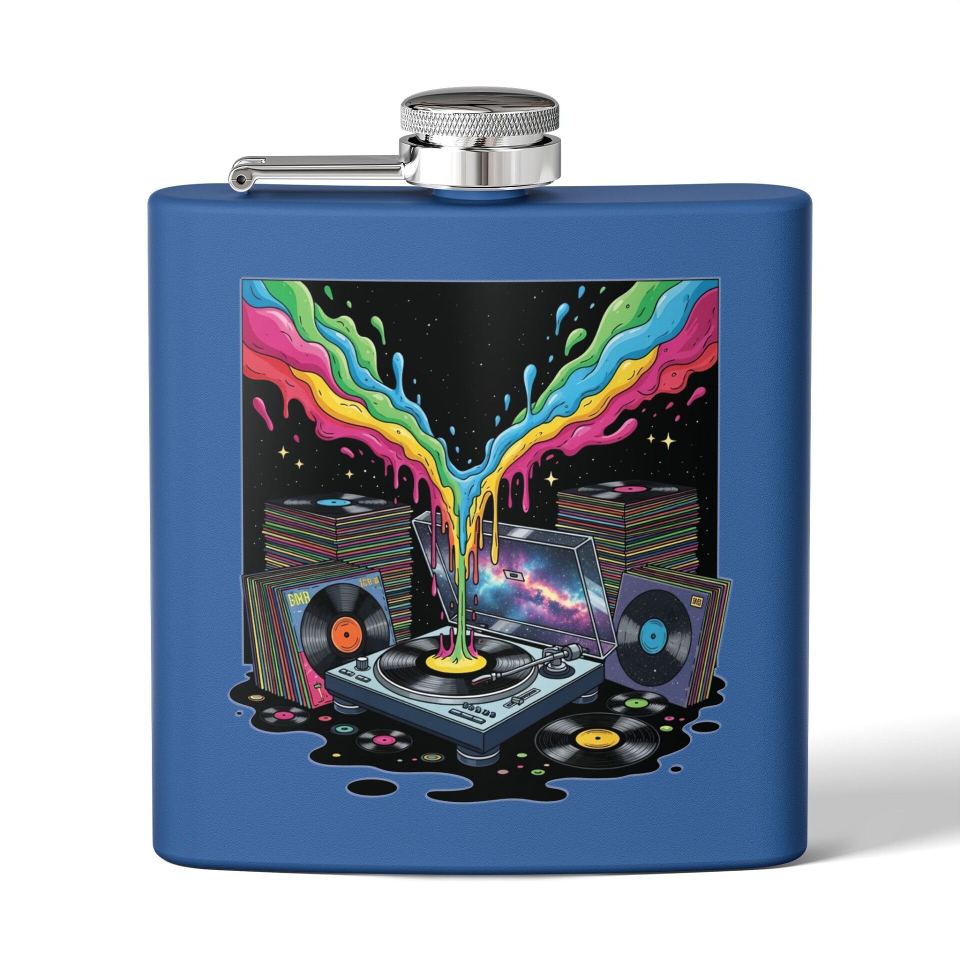 Grooves of the Galaxy - Stainless Steel Flask, 6oz - Image 11