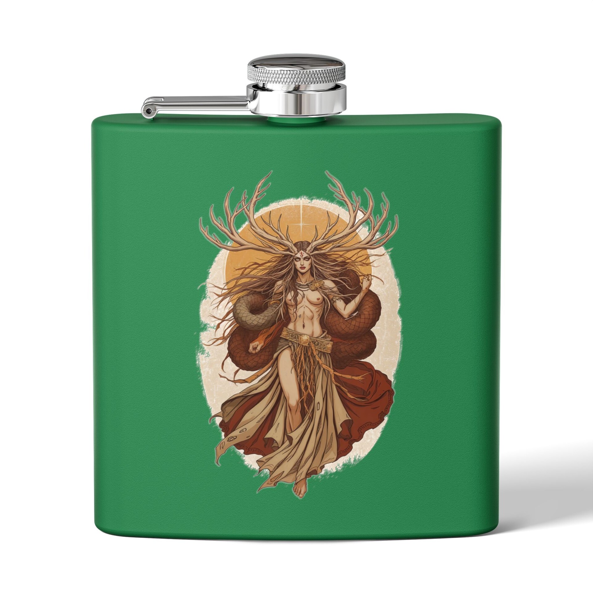 Guardian of the Mystical Wilds- Stainless Steel Flask, 6oz - Image 9