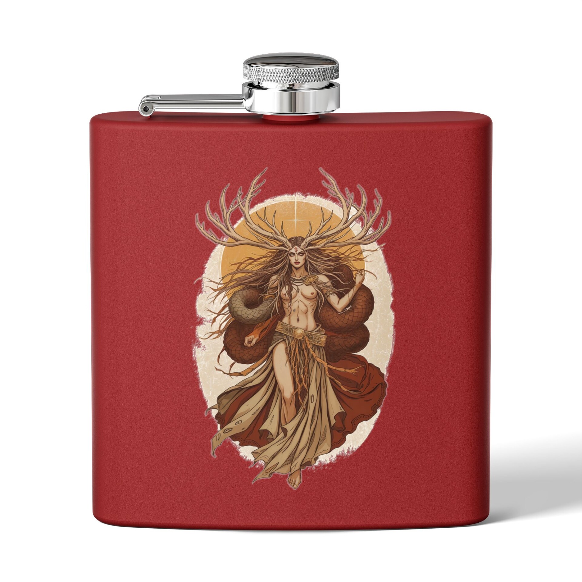 Guardian of the Mystical Wilds- Stainless Steel Flask, 6oz - Image 7