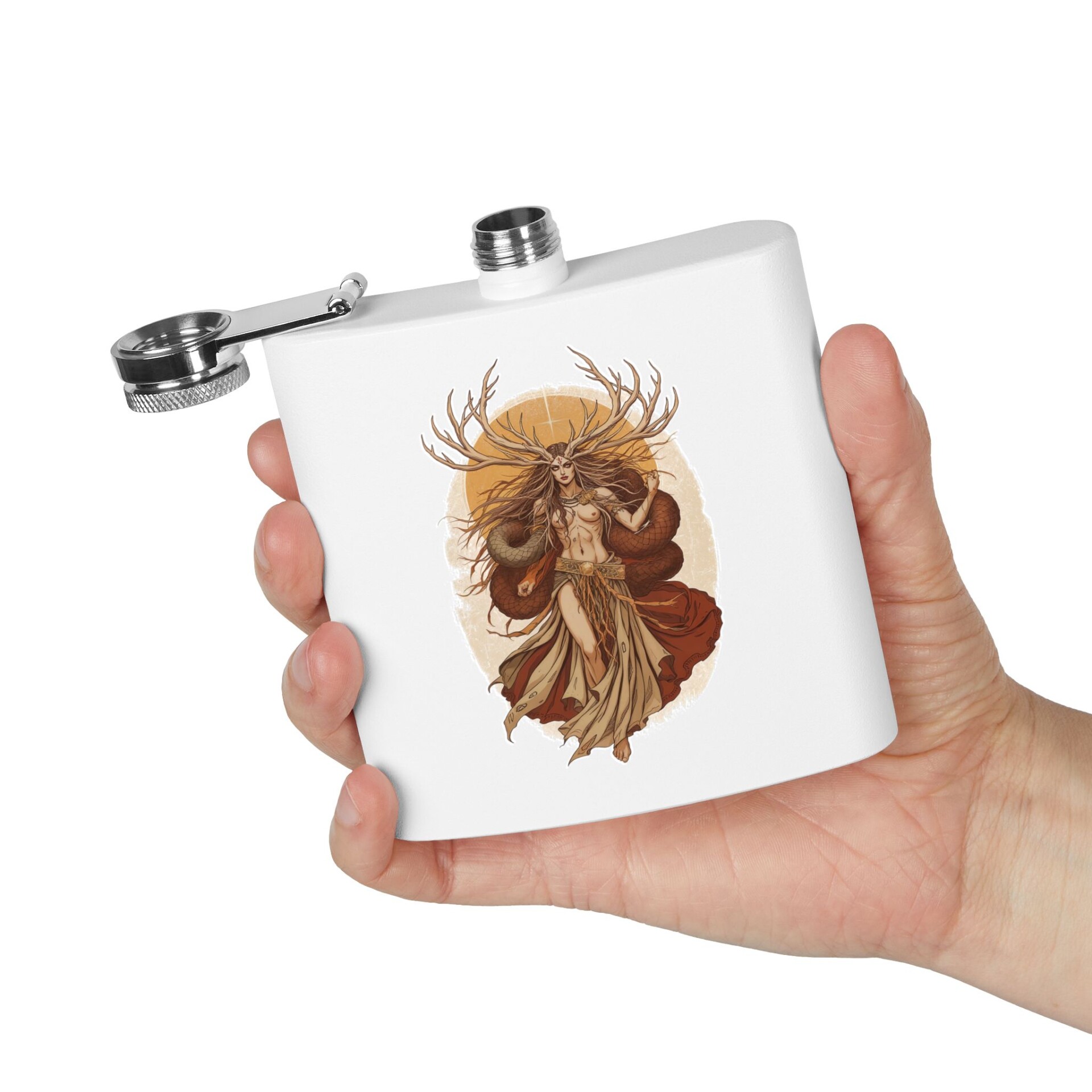 Guardian of the Mystical Wilds- Stainless Steel Flask, 6oz - Image 4