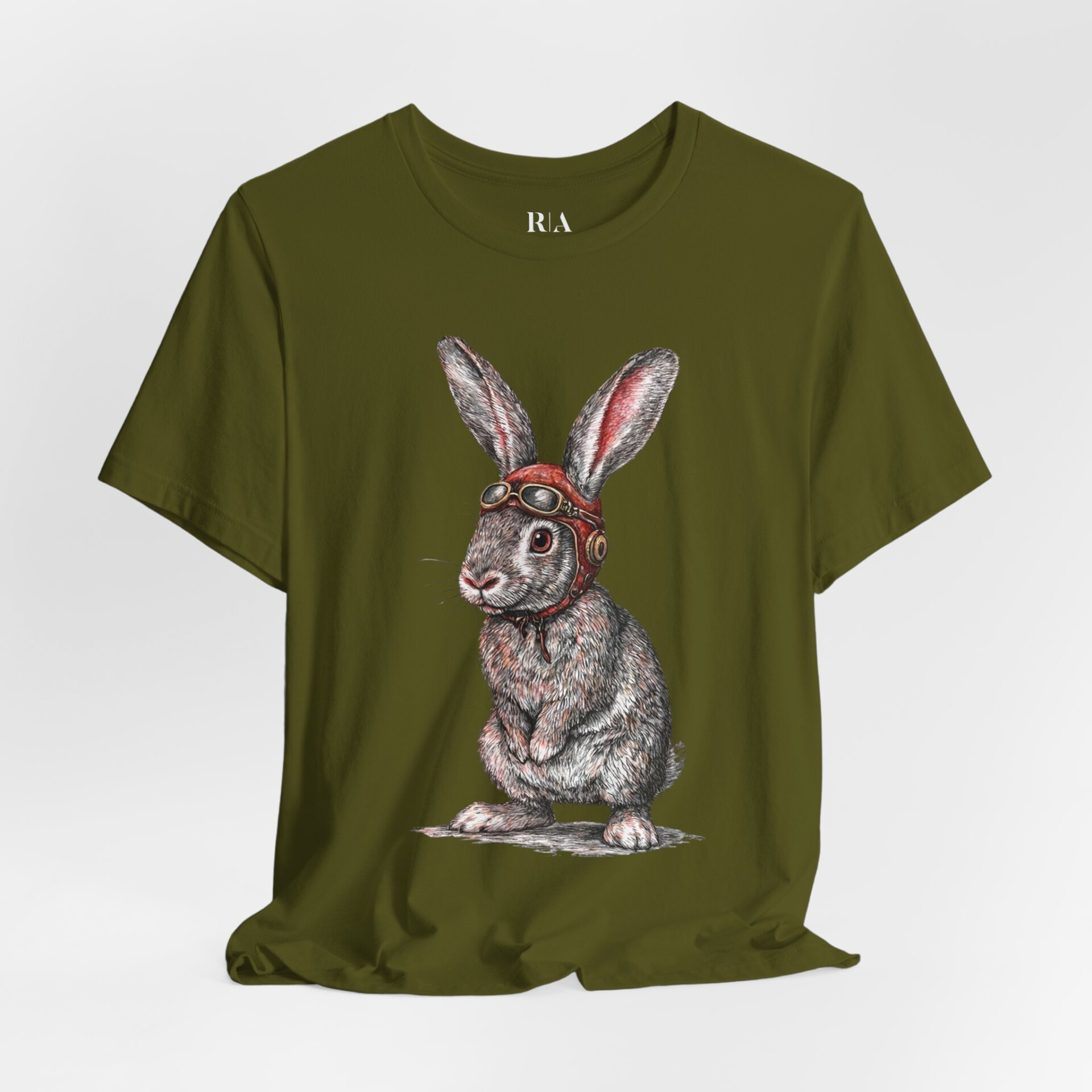 Barnstorming Bunny- Jersey Cotton Graphic Tee Shirt - Image 2