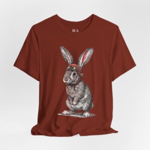 Barnstorming Bunny- Jersey Cotton Graphic Tee Shirt